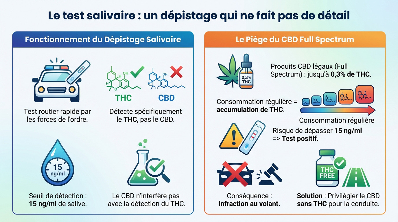 Test salivaire dépistage THC lors d'un contrôle routier