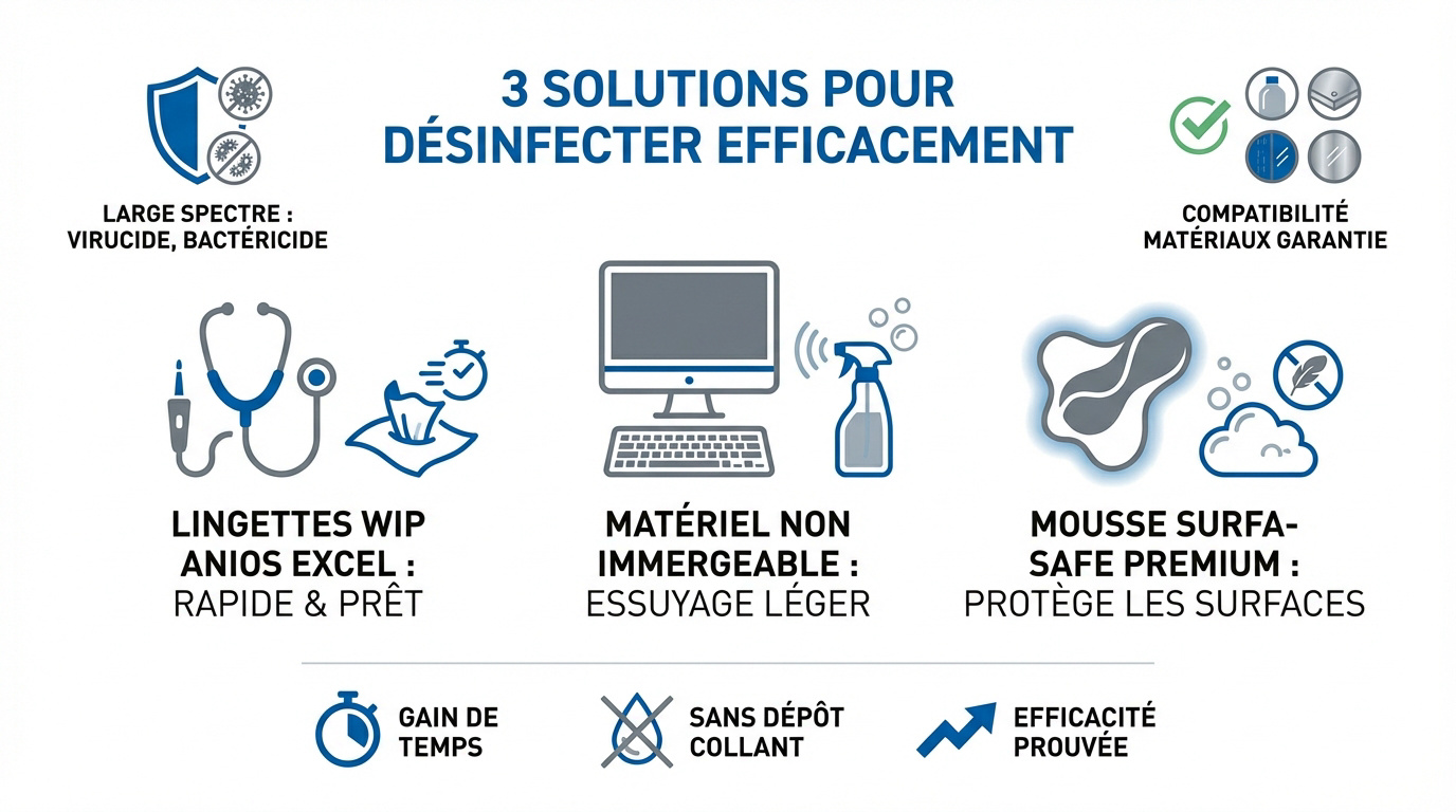 Produits de d&eacute;sinfection pour mat&eacute;riel m&eacute;dical et dispositifs de sant&eacute;