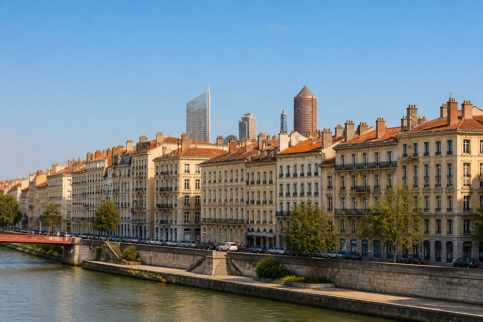 Les hauteurs de Fourvière et les berges du Rhône