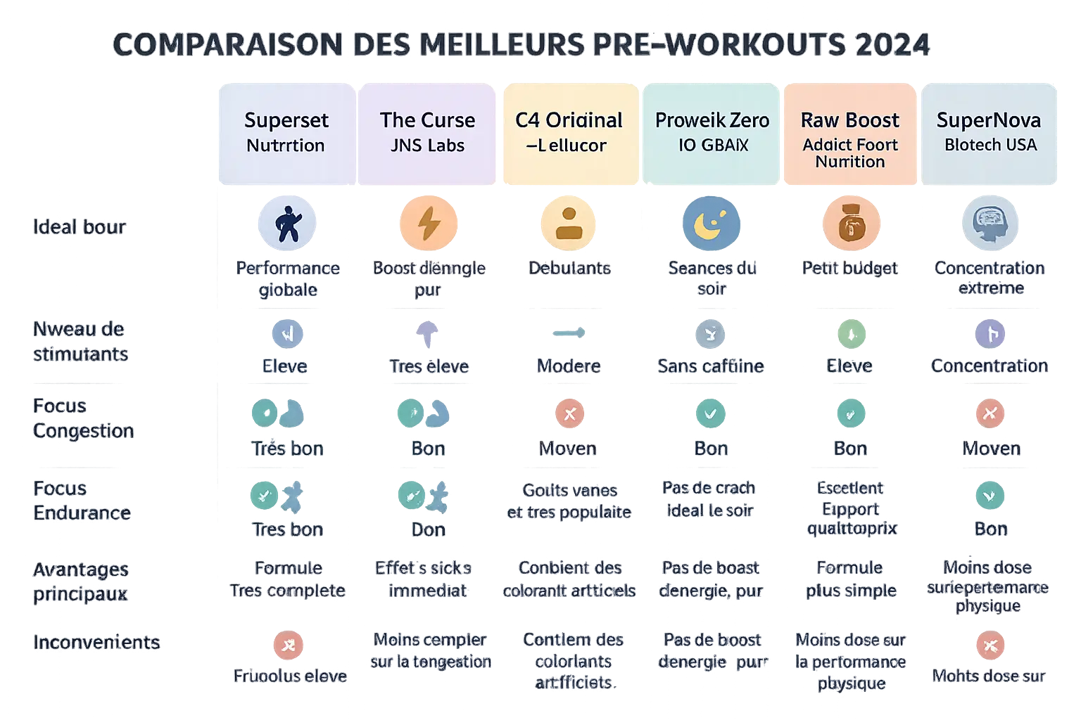 Comparaison des meilleurs pre-workouts 2024