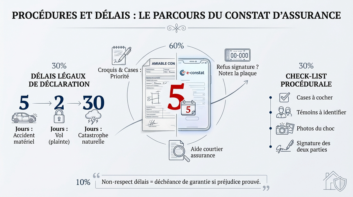 Procédure de remplissage d'un constat amiable après un accident de la route