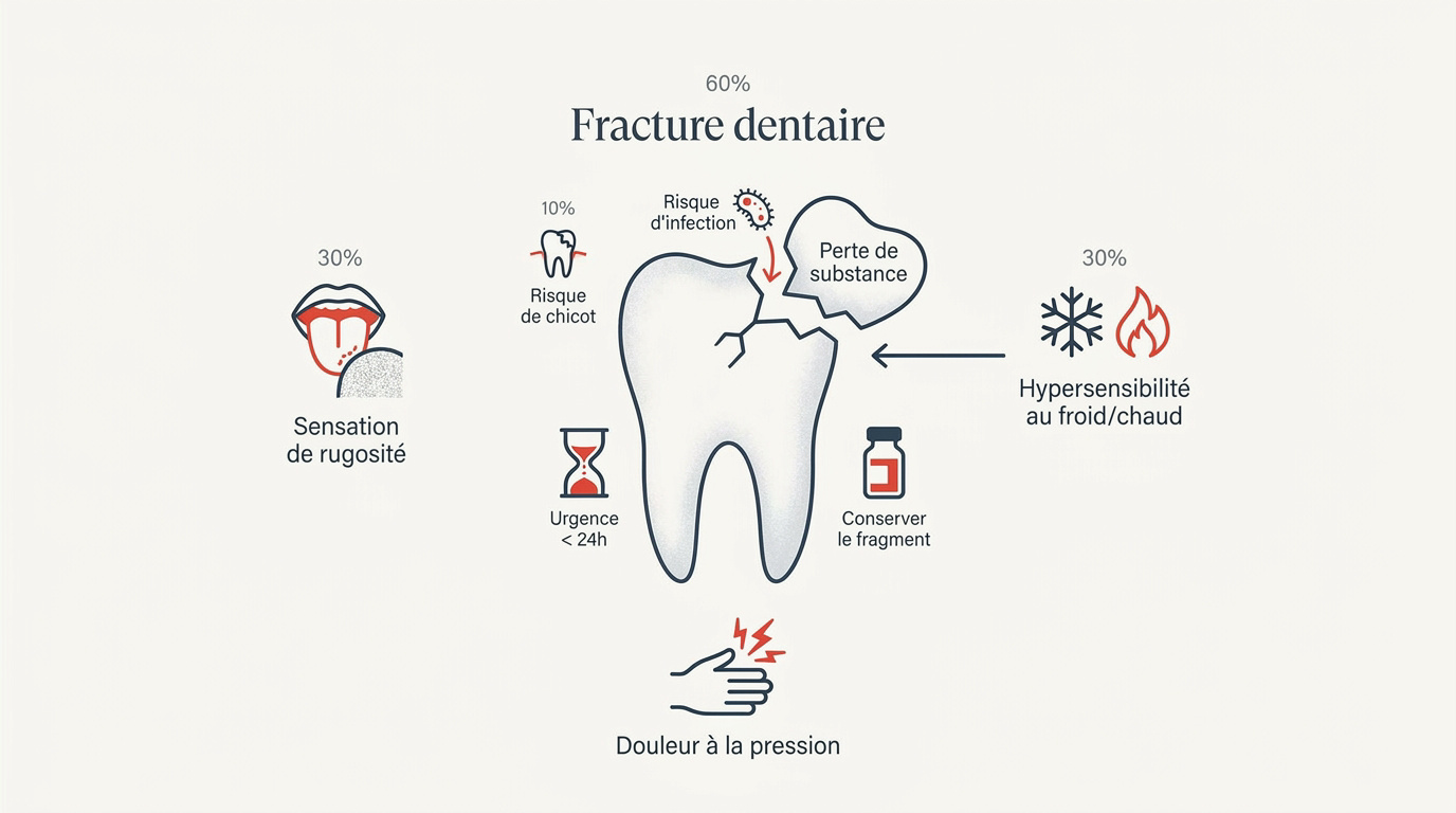Signes cliniques d'une fracture dentaire et risques d'infection