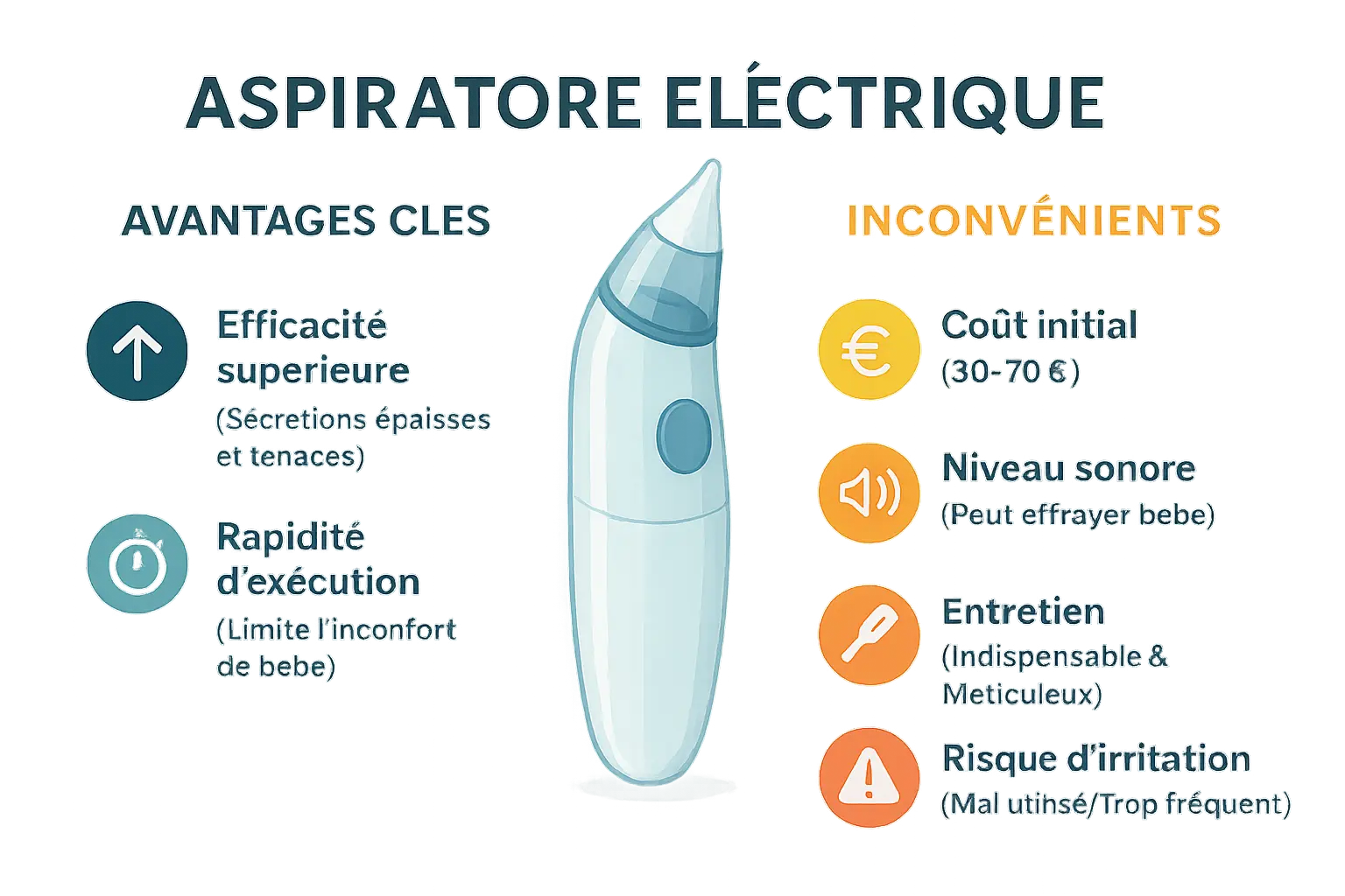 Mouche-bébé électrique en utilisation douce avec un bébé