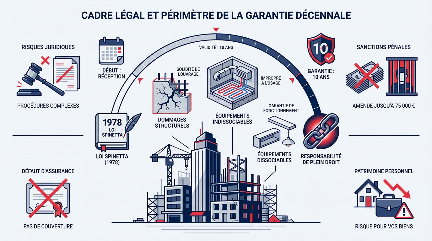 Artisan consultant les documents légaux de la garantie décennale sur un chantier