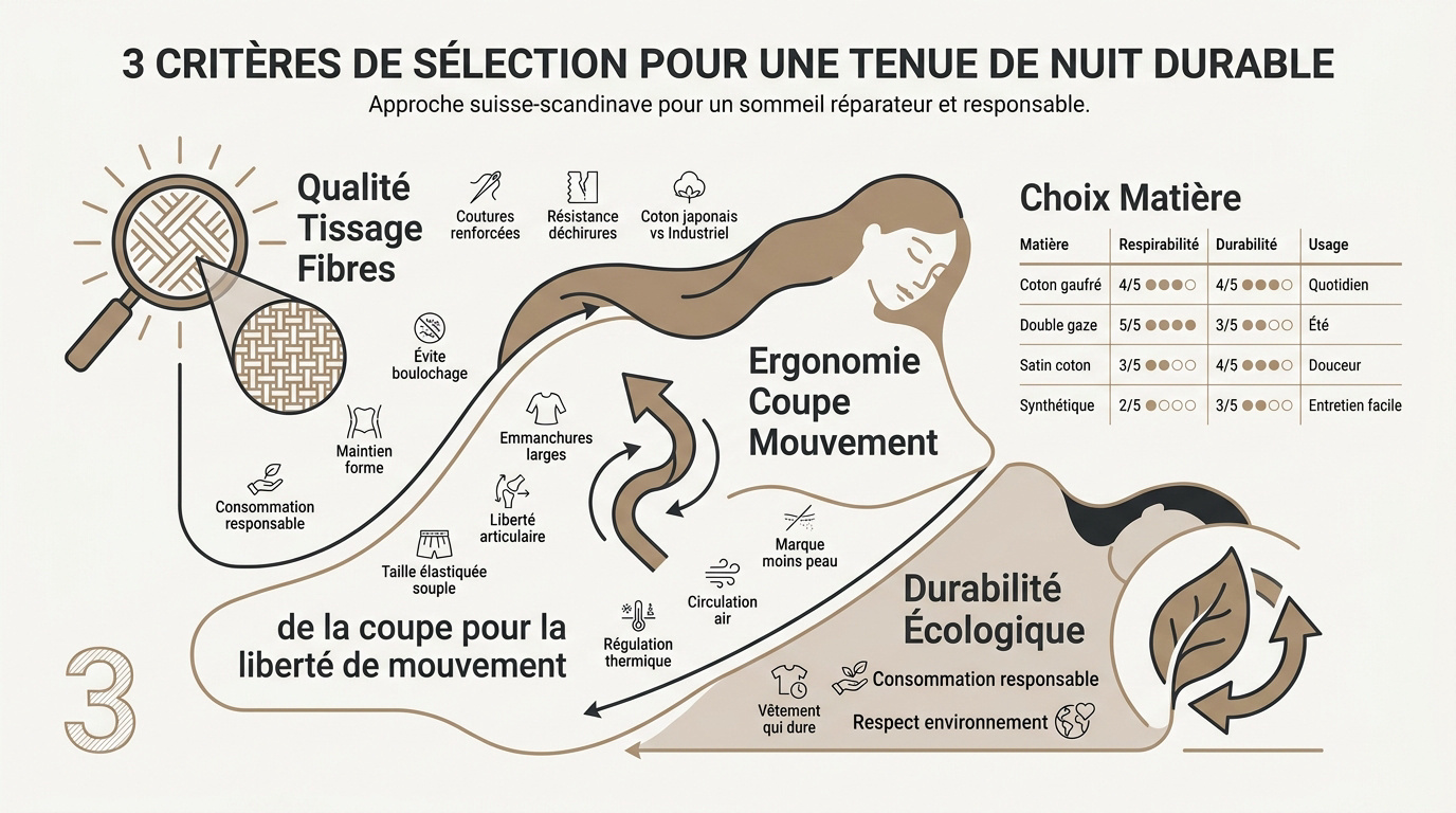 Détail du tissage de qualité d'un pyjama japonais en coton durable