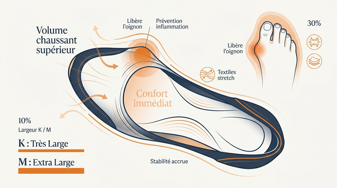 Chaussure femme confortable pour hallux valgus et pieds larges