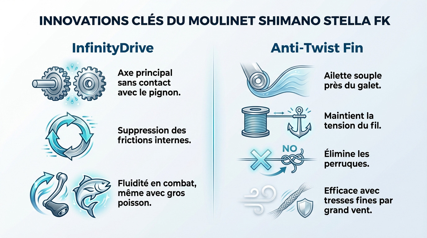 Technologies et innovations du moulinet Shimano Stella FK