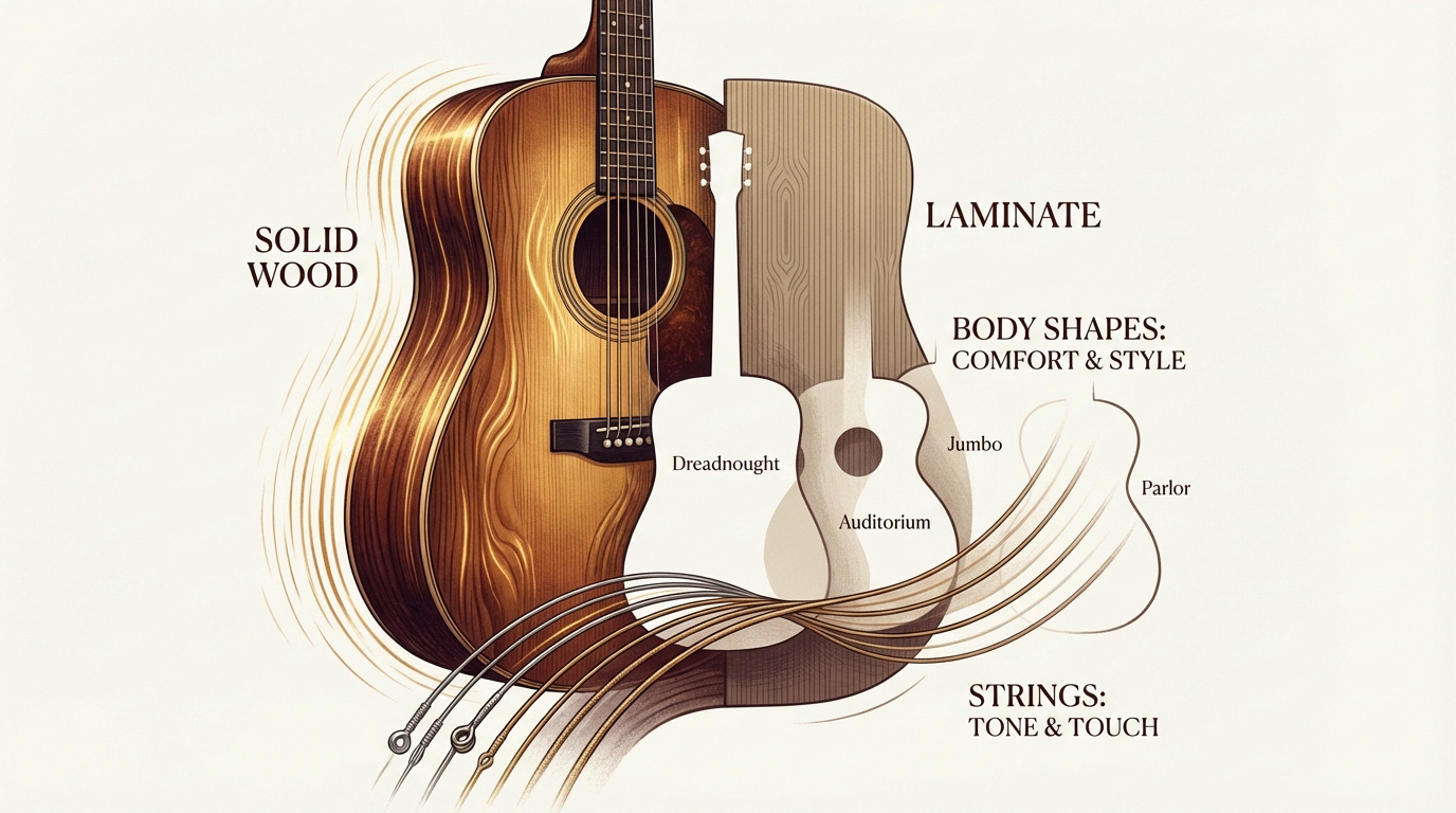 Comparatif des formes de caisses et essences de bois pour guitare acoustique
