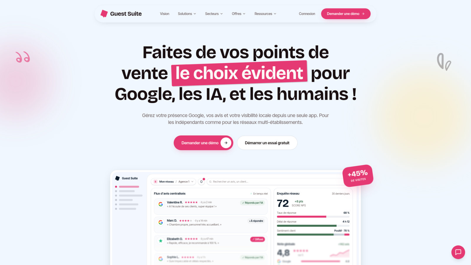 Guest Suite : le pilotage de la e-réputation locale