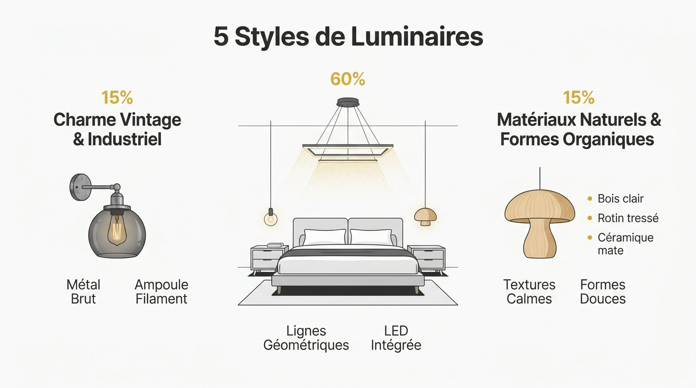 Luminaires design pour une chambre élégante