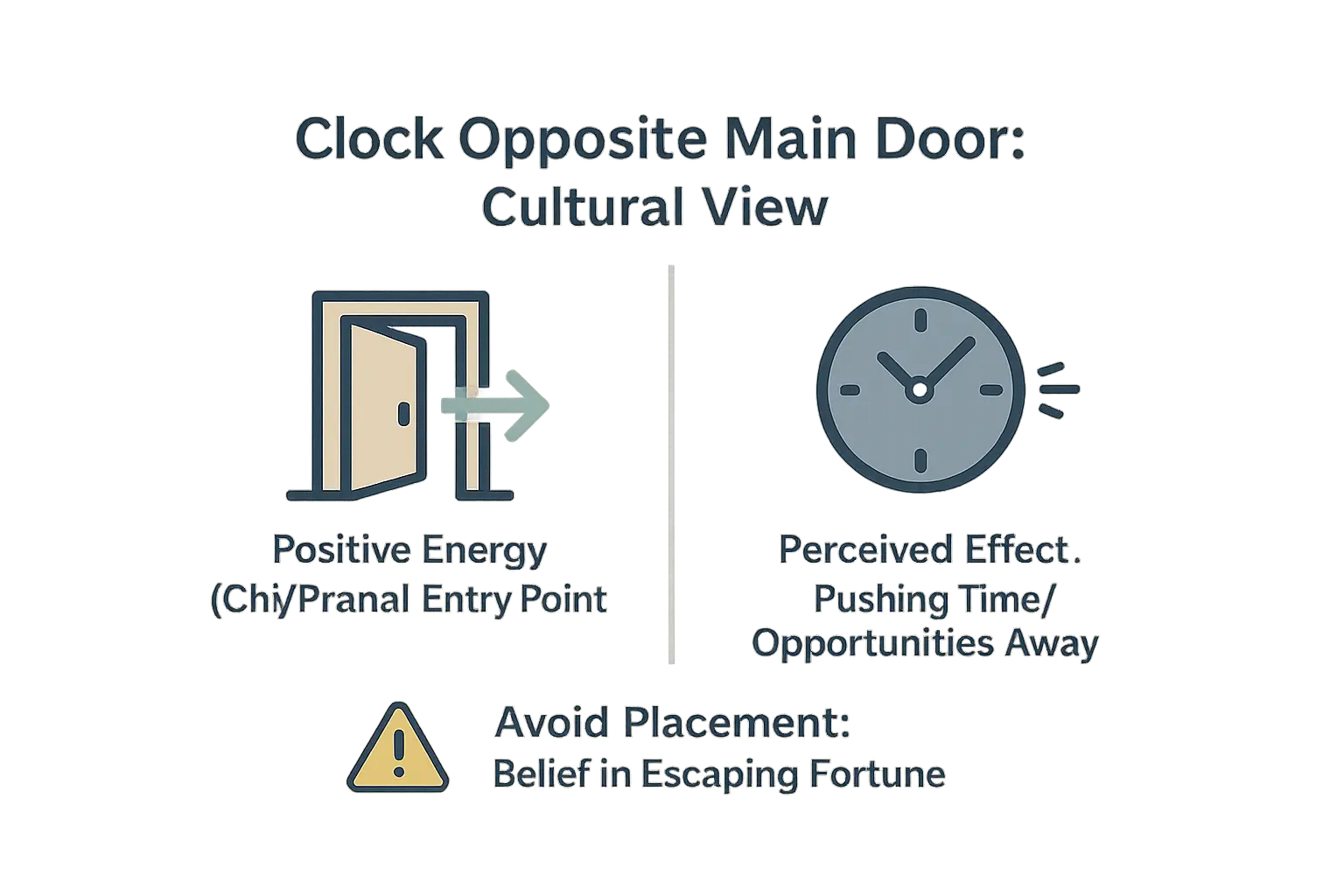 Cultural view on clock placement opposite main door