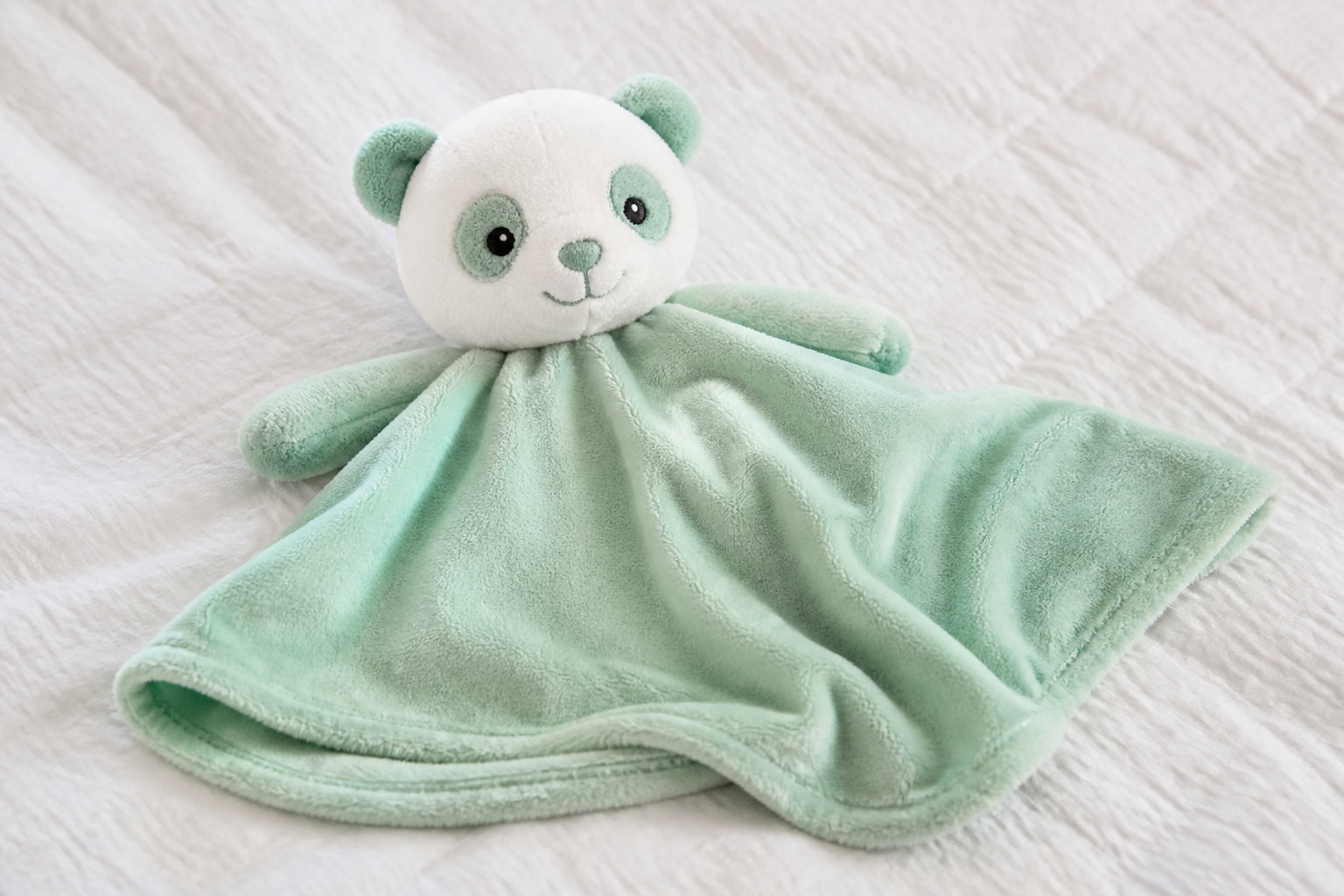 Le doudou plat panda menthe pour des instants de calme