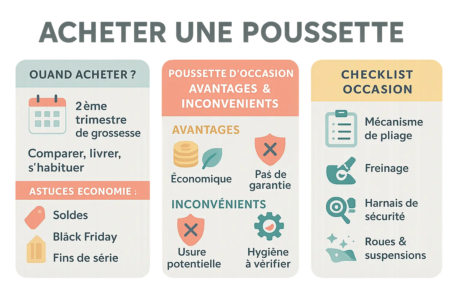 Guide d'achat de poussette d'occasion