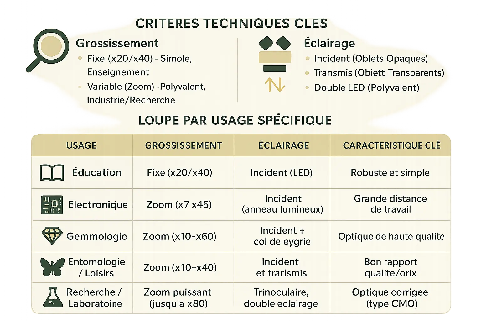 Guide de choix des loupes binoculaires selon les usages