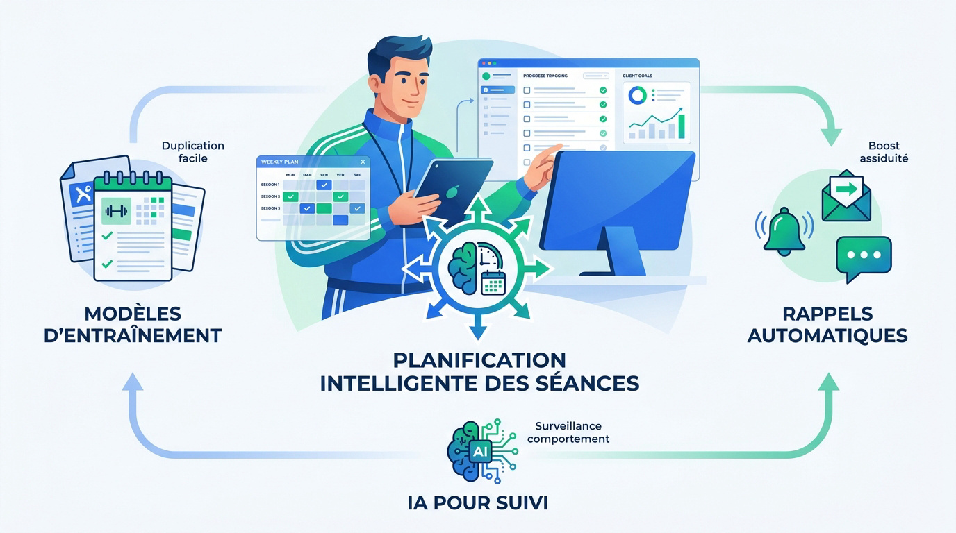 Infographie montrant les étapes de la planification intelligente pour coachs sportifs