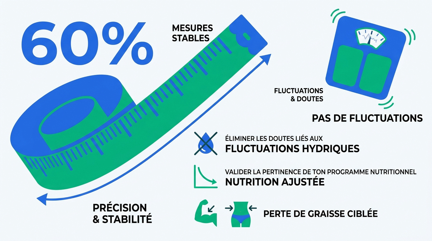 Comparaison entre le ruban métrique et la balance pour le suivi des progrès physiques