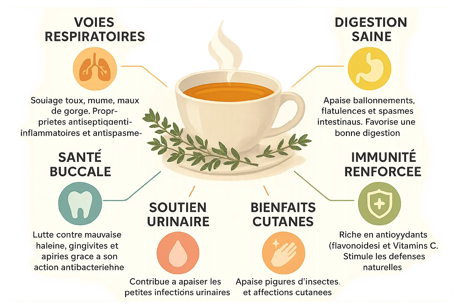 Infusion de thym dans une tasse
