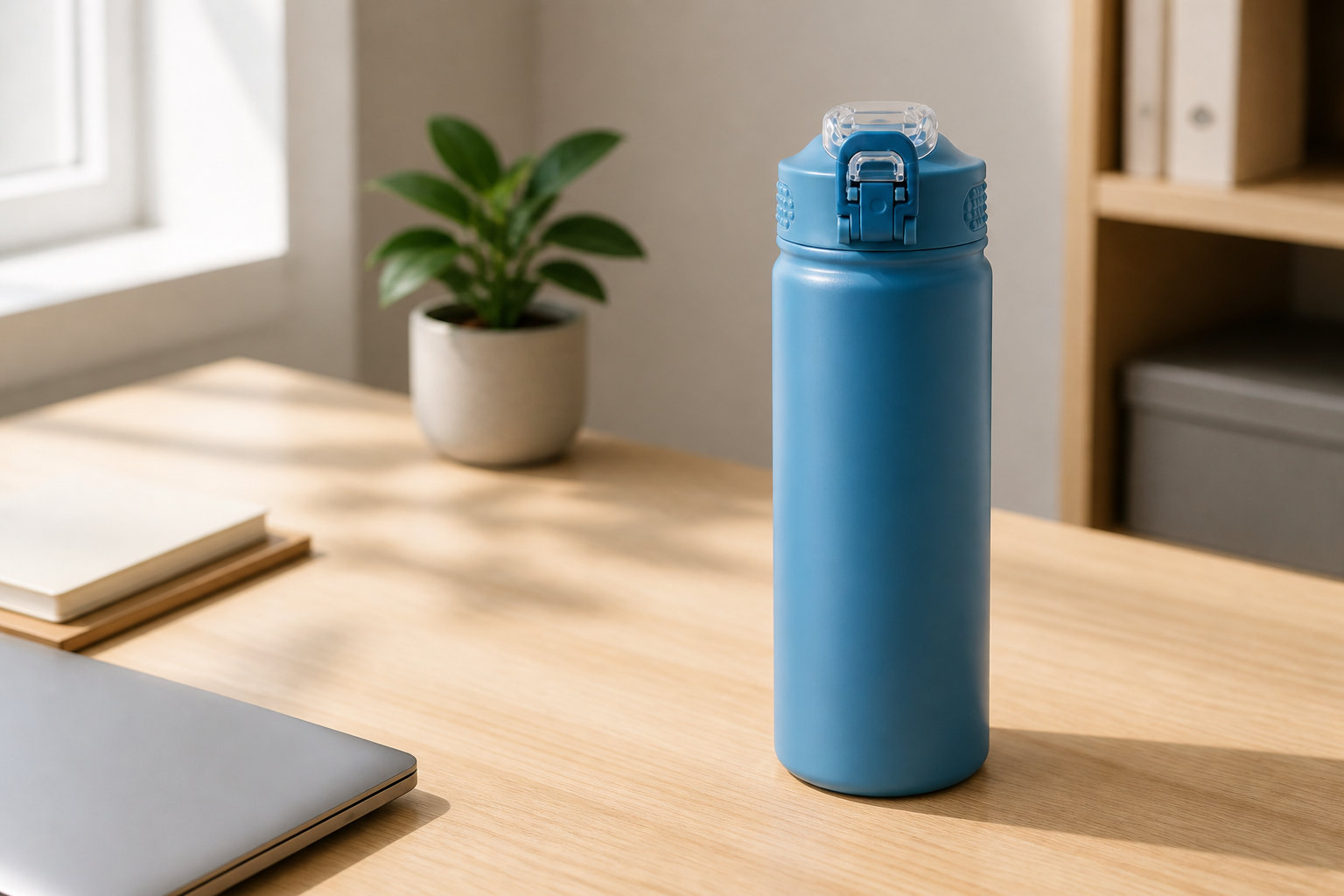 Gourde en inox avec paille FlowBottle : le confort discret