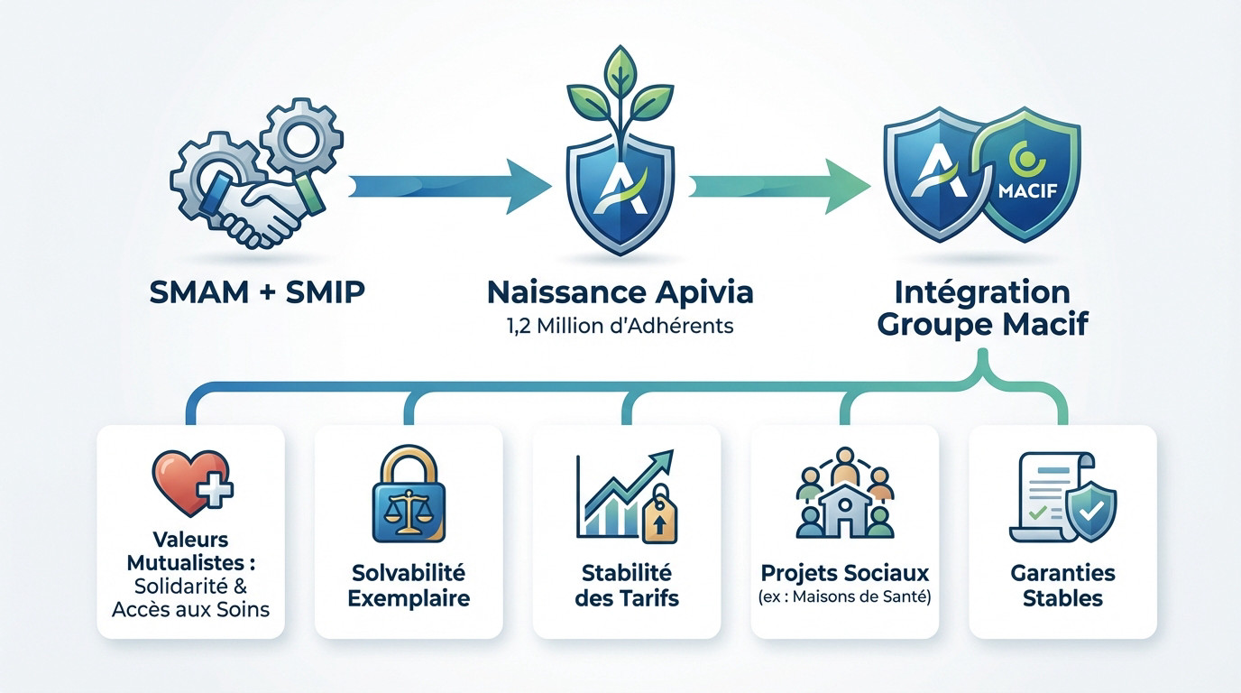 Évolution historique et avantages de l'adhésion à Apivia Mutuelle au sein du groupe Macif