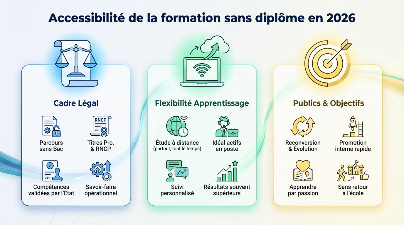 Formation sans diplôme accessible en ligne et opportunités de carrière
