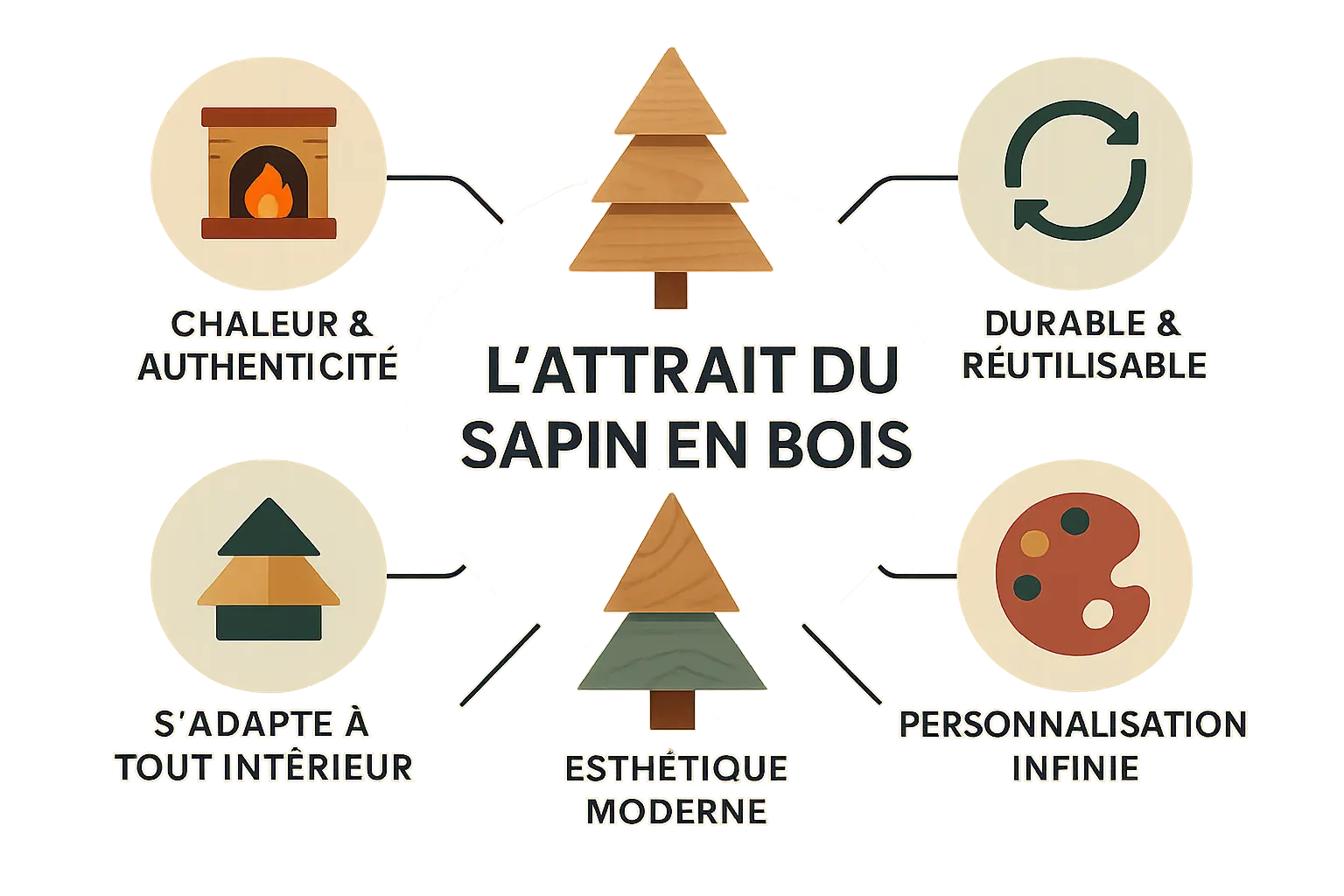 Sapin de Noël en bois