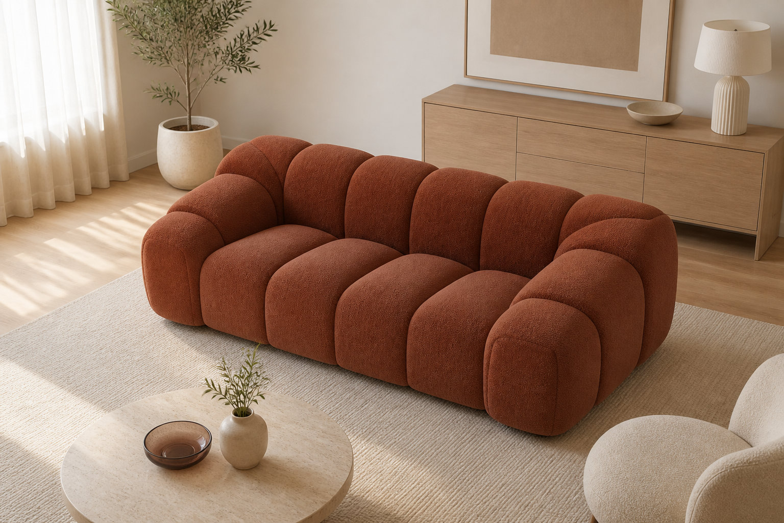 Canapé AVA terracotta : une note de chaleur terreuse immédiate