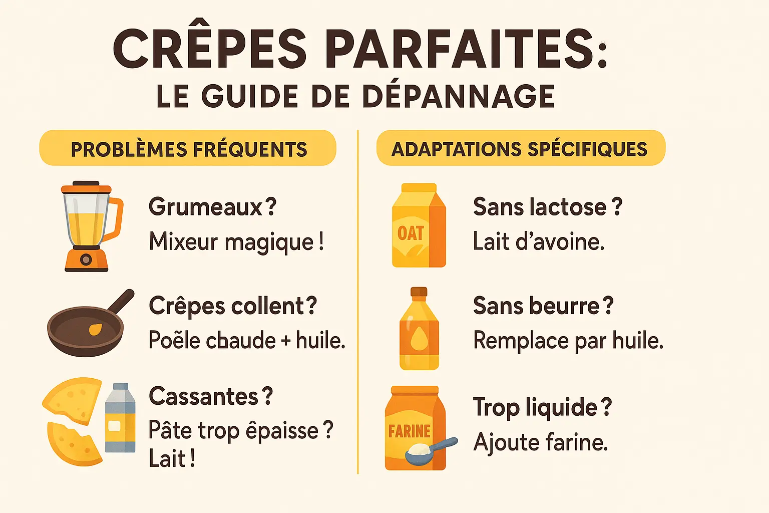 Crêpes dorées empilées sur une assiette avec des ingrédients autour