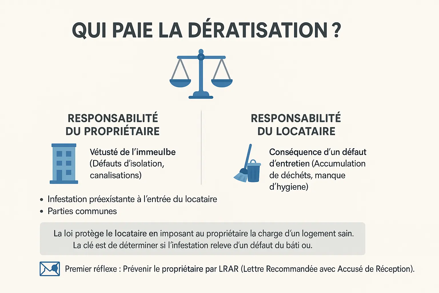 Répartition des coûts de dératisation entre propriétaire et locataire