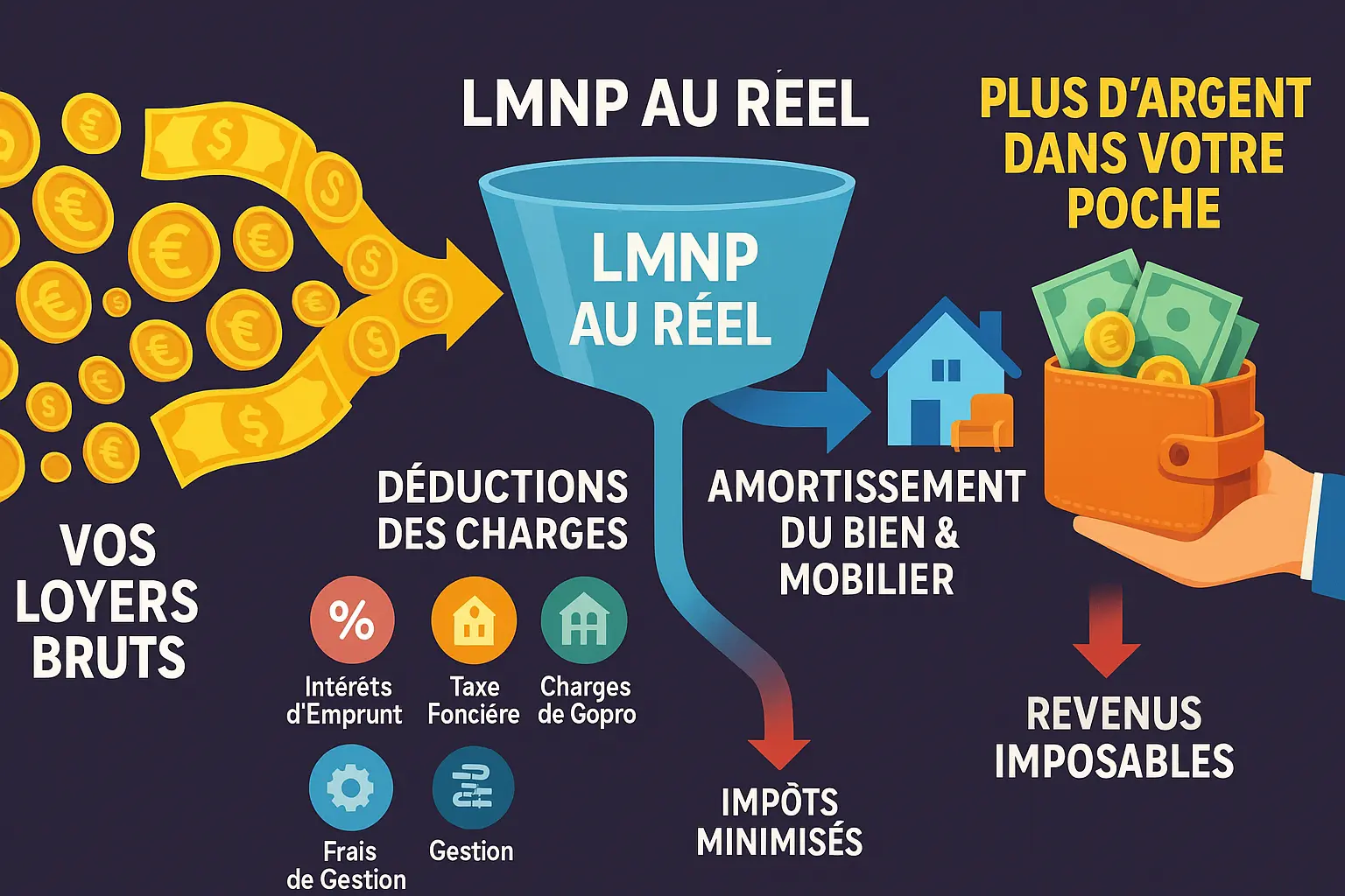 Schéma comparatif LMNP vs location classique à Lyon