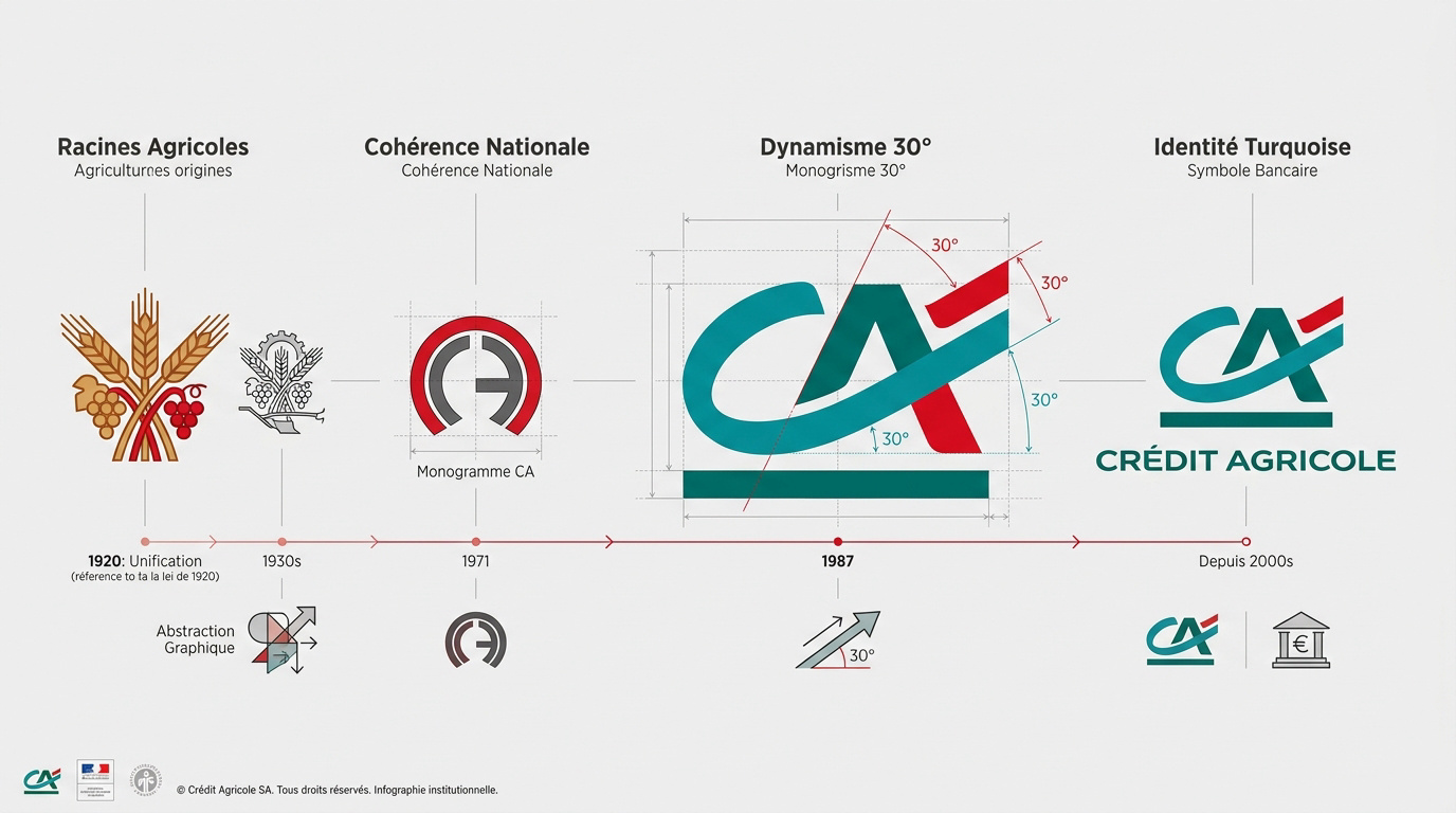 Évolution du logo Crédit Agricole