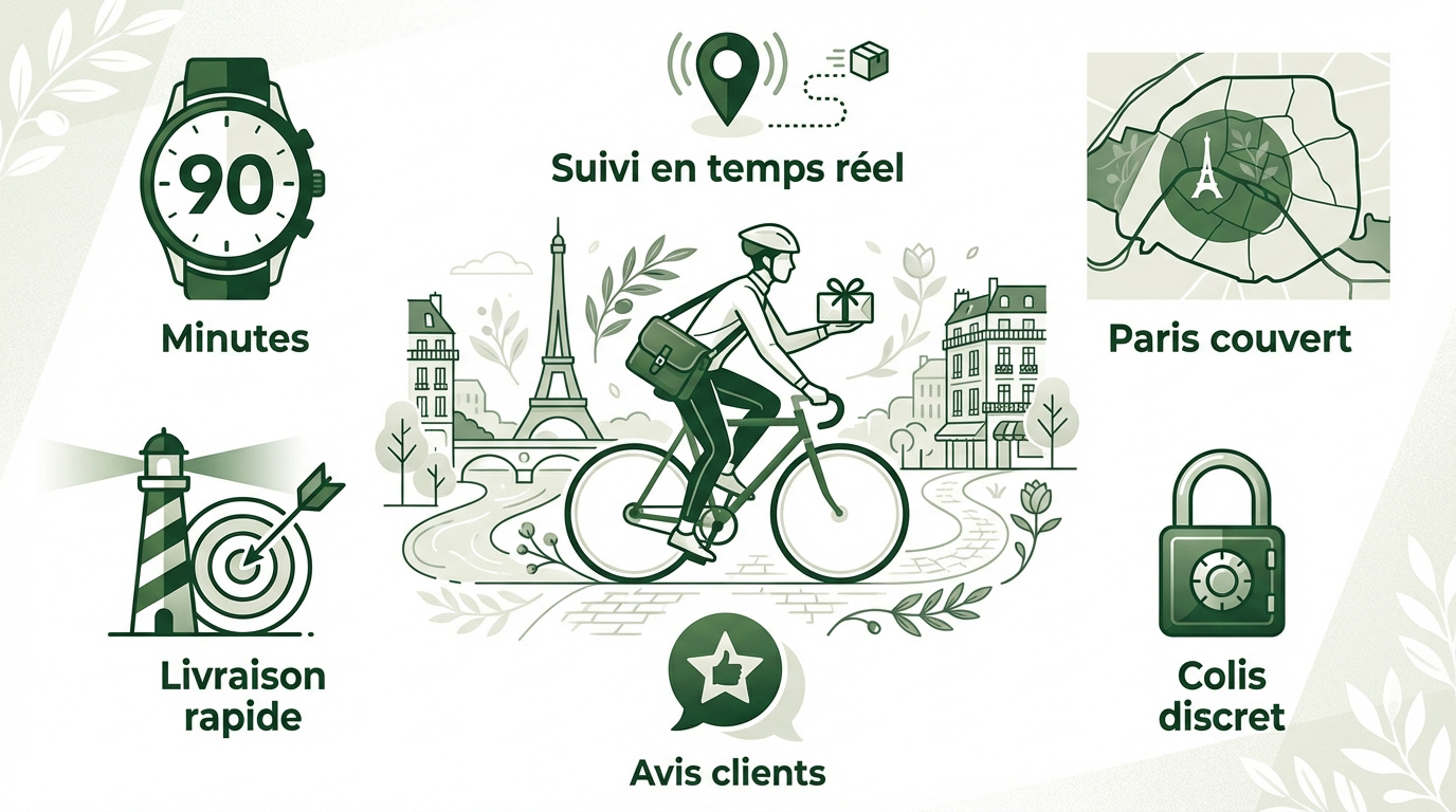 Service de livraison rapide de CBD à Paris par coursier à vélo