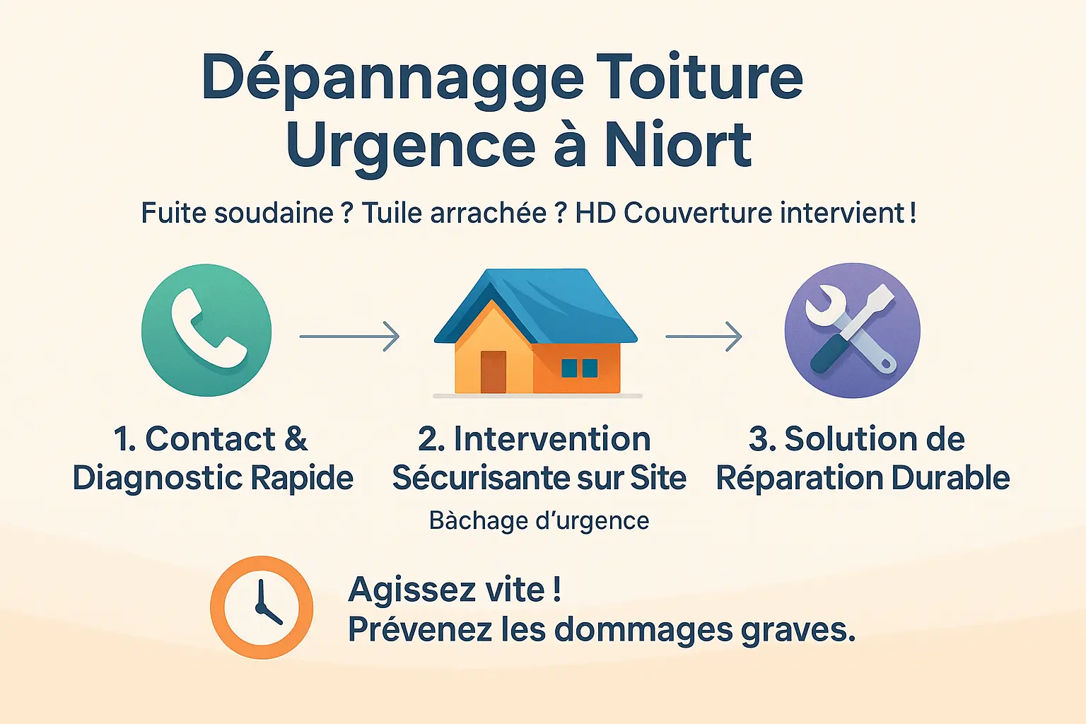 Couvreur en intervention d'urgence sur une toiture à Niort