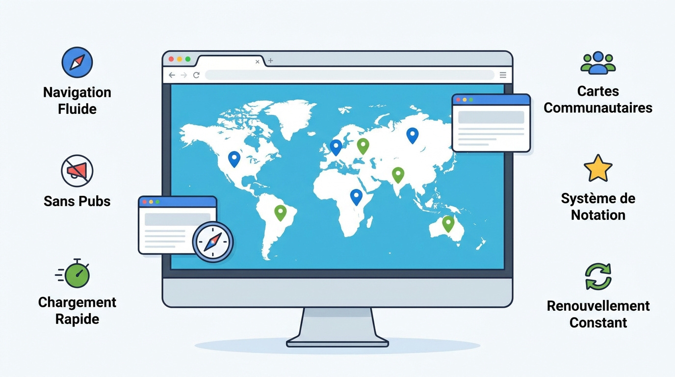 Interface de jeu de géolocalisation gratuite WorldGuessr