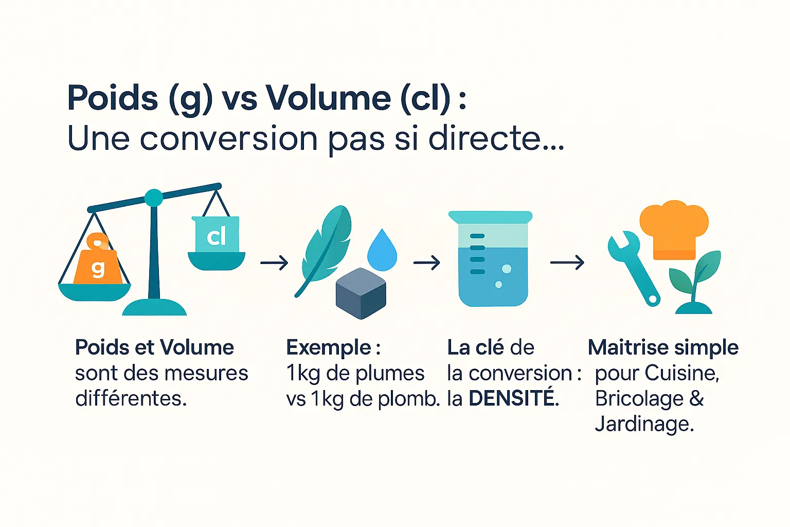 Illustration d'une <strong>balance et d'un verre doseur</strong>