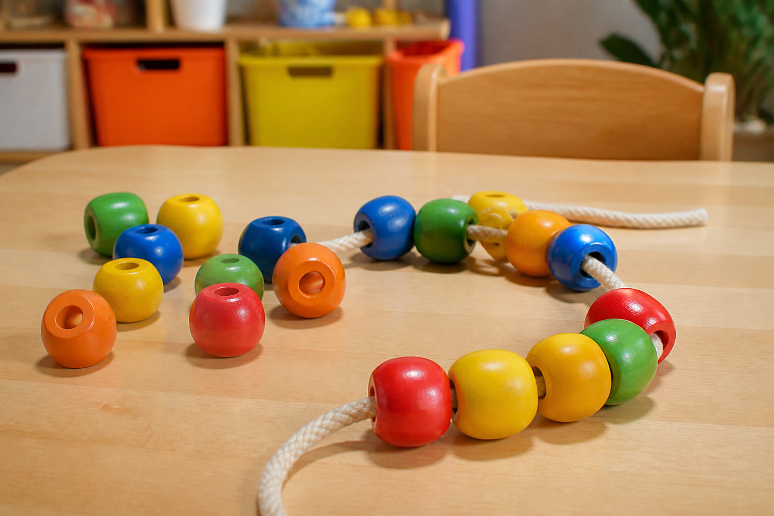 Kit de perles Montessori : maîtriser le tri et l'enfilage
