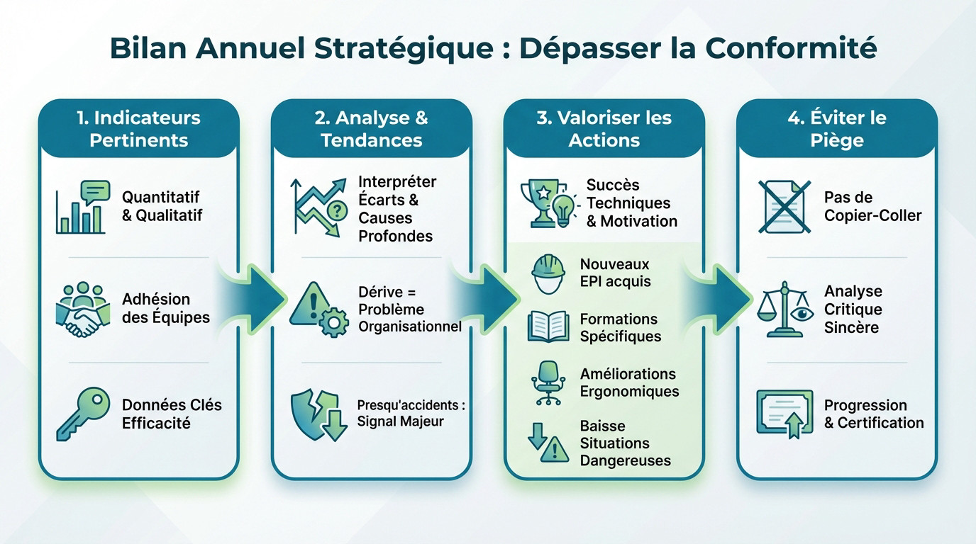 Réunion de direction analysant les indicateurs de performance pour l'axe 5 mase