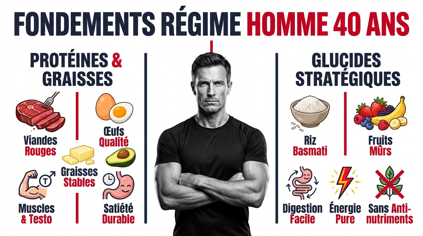 homme de 40 ans gérant son assiette pour brûler du gras