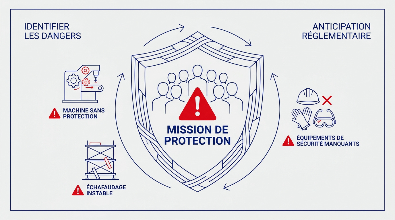 Infographie sur l'identification des dangers graves et imminents
