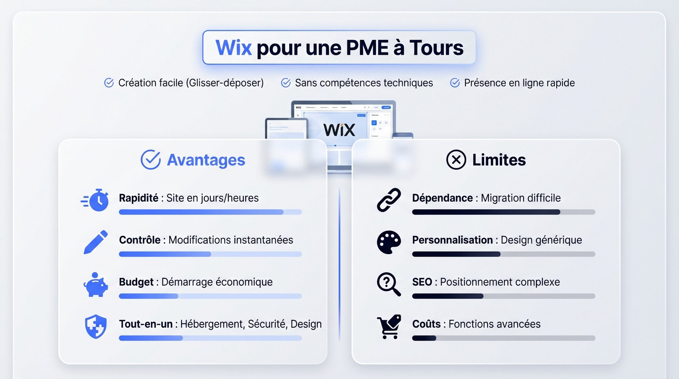 <strong>Interface de création de site Wix PME Tours</strong>