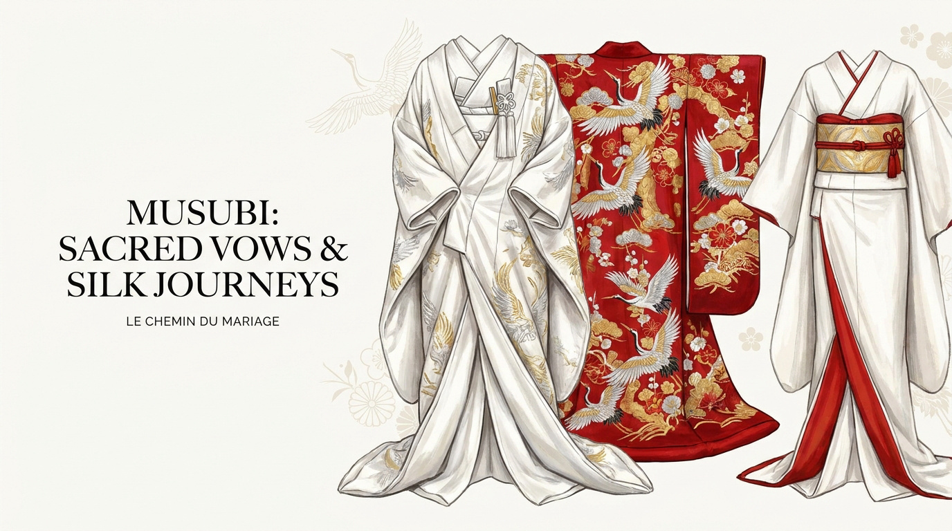 Mariée japonaise portant un kimono de mariage traditionnel shiromuku blanc