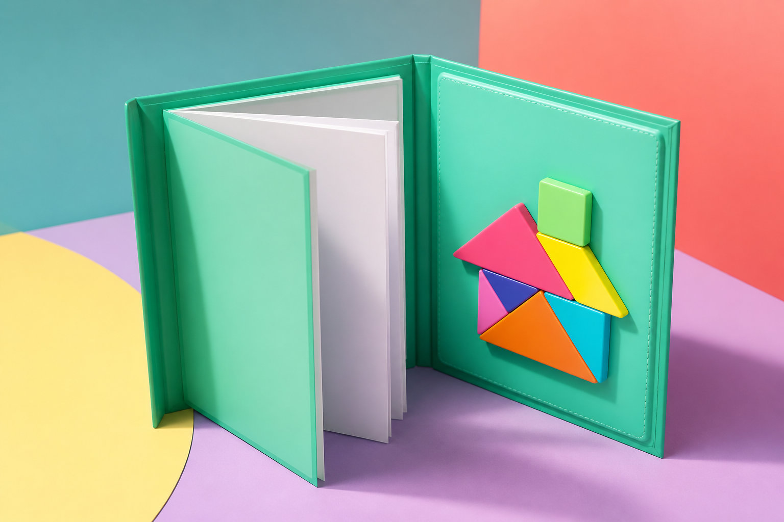 Tangram magnétique Montessori en bois : maîtriser les formes et couleurs