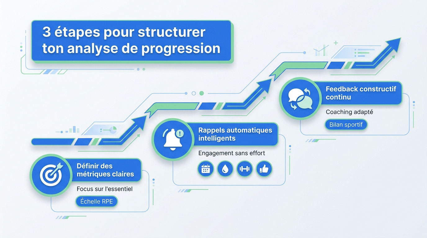 Graphique illustrant les étapes de l'analyse de progression d'un élève