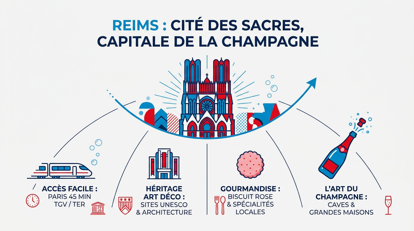 Cathédrale Notre-Dame de Reims et vignobles de Champagne