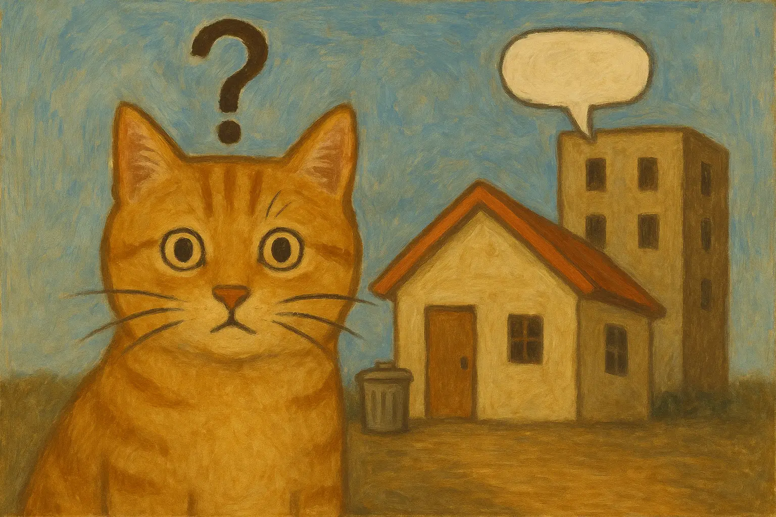 Chat perplexe face à des <strong>questions de responsabilité en matière de dératisation</strong>