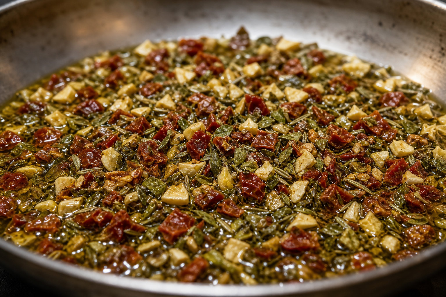Bruschetta mélange flocon bio comme support aromatique du sofrito