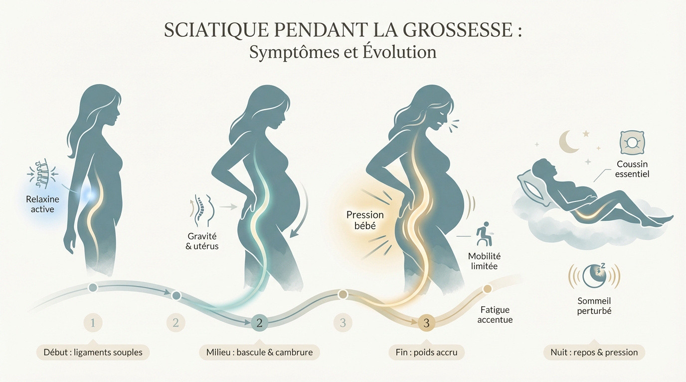 Évolution de la douleur sciatique chez la femme enceinte selon les trimestres