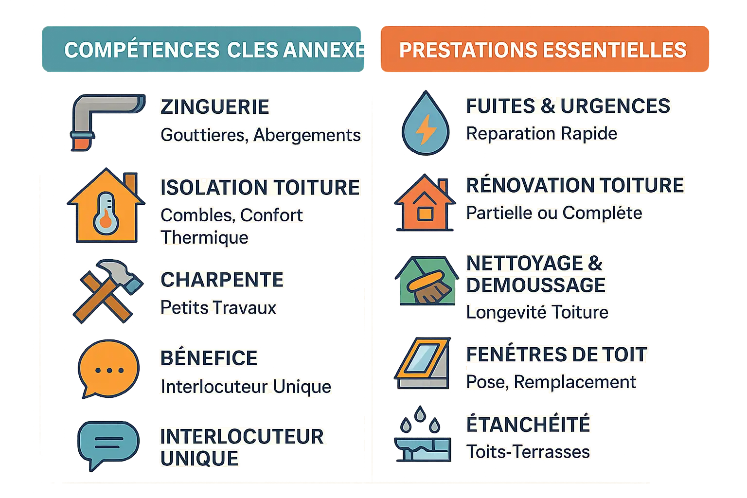 Illustration des compétences complémentaires d'un couvreur polyvalent à Toulon