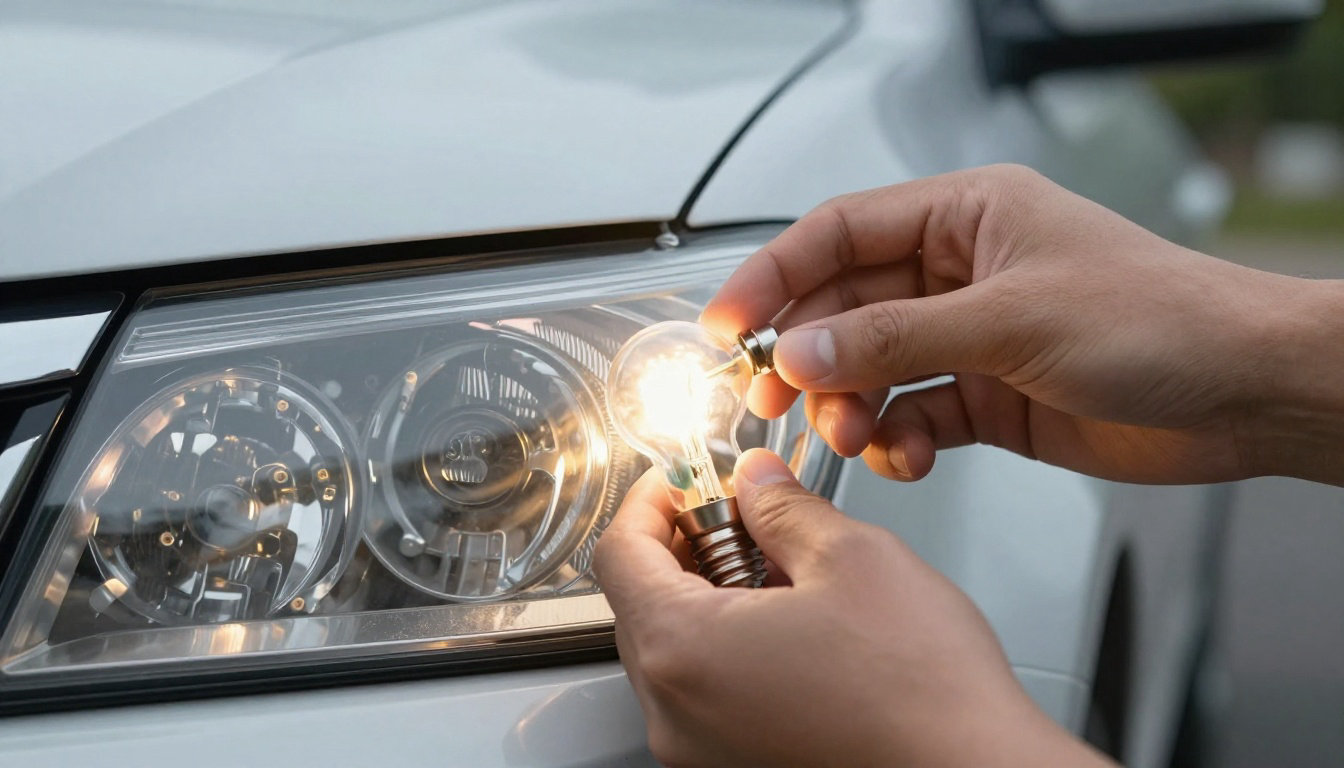 Remplacement ampoule de phare de voiture