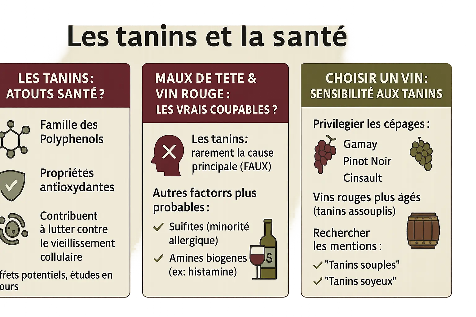 Illustration des tanins dans le vin