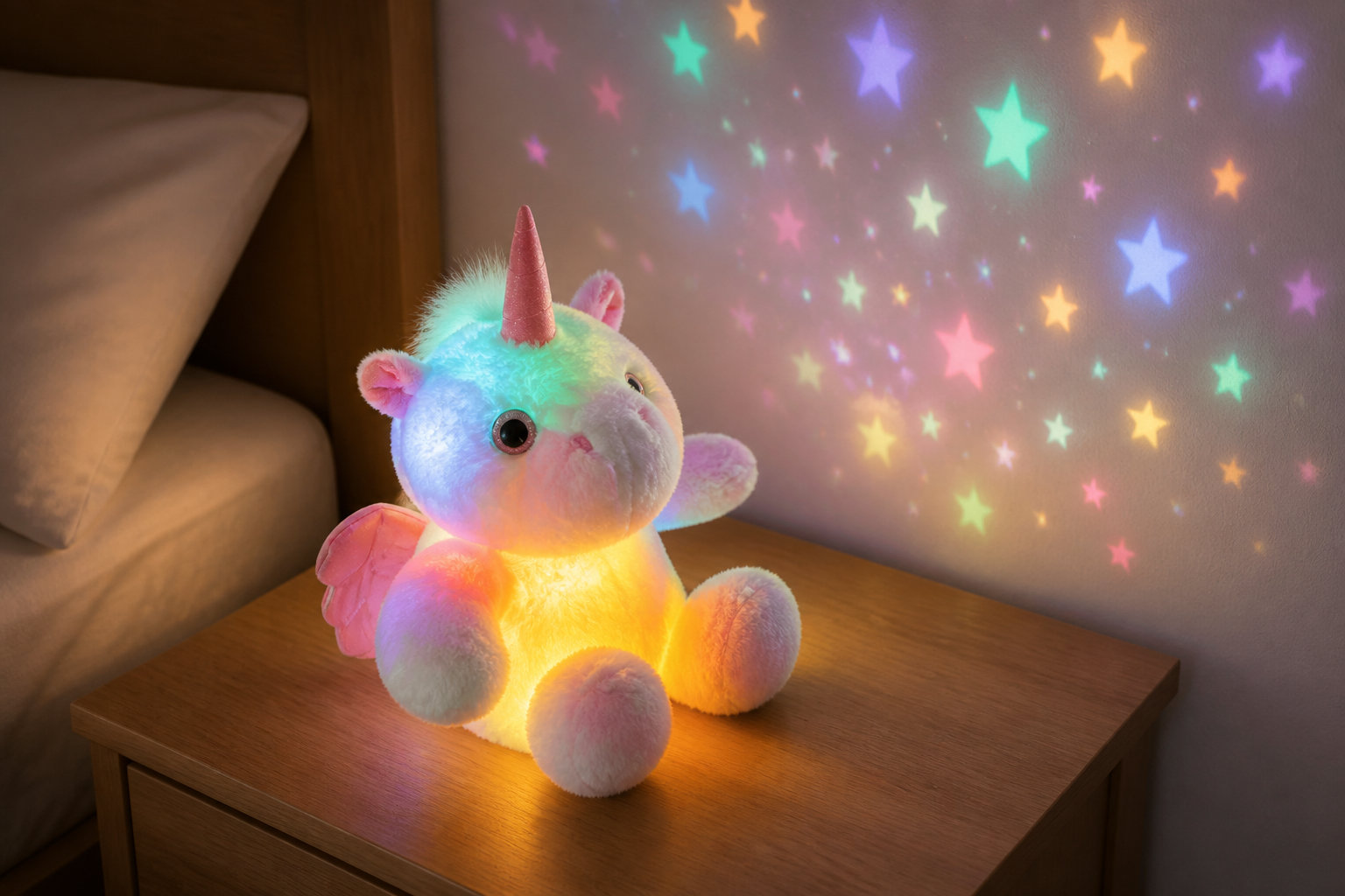 Veilleuse peluche licorne : le doudou féérique et lumineux